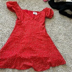 Princess Polly Red Floral Dress NWOT